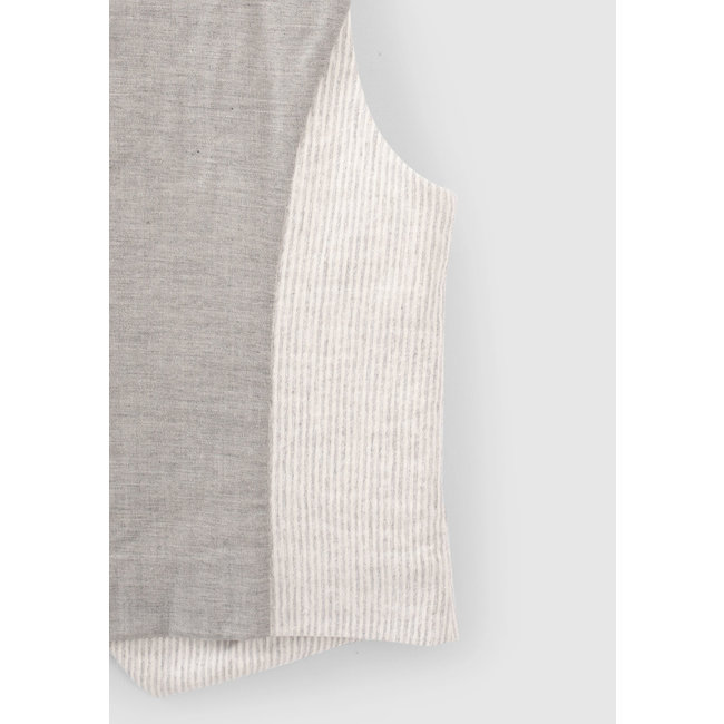 IKKS BOYS' BEIGE STRIPED SUIT WAISTCOAT