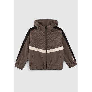 IKKS BOYS’ GREY WINDCHEATER WITH CHECKERBOARD LINING