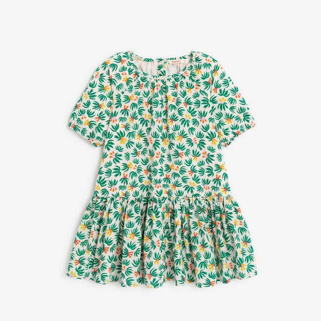 CATIMINI Baby girl's green dress with tropical print