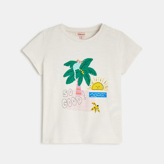 CATIMINI Baby girl's white T-shirt with exotic print