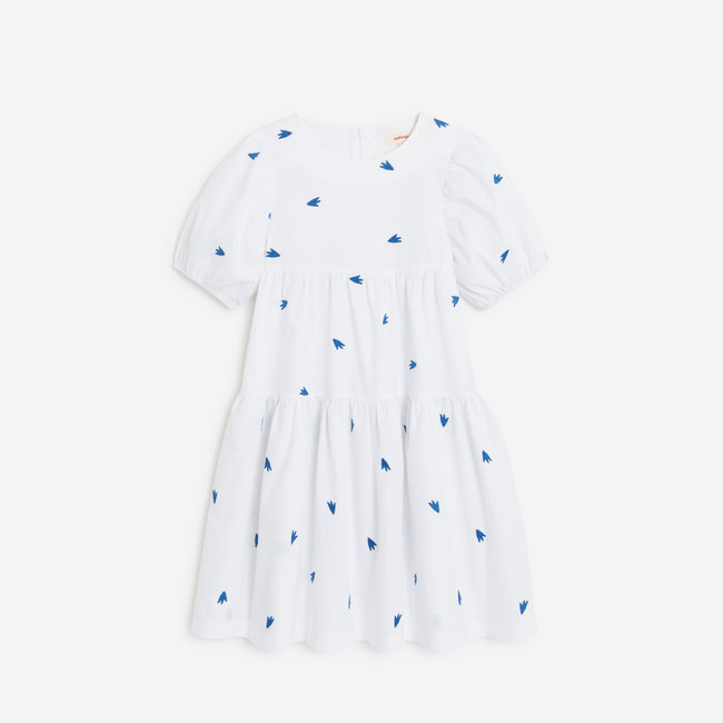 CATIMINI Girl's white bird print ceremonial dress