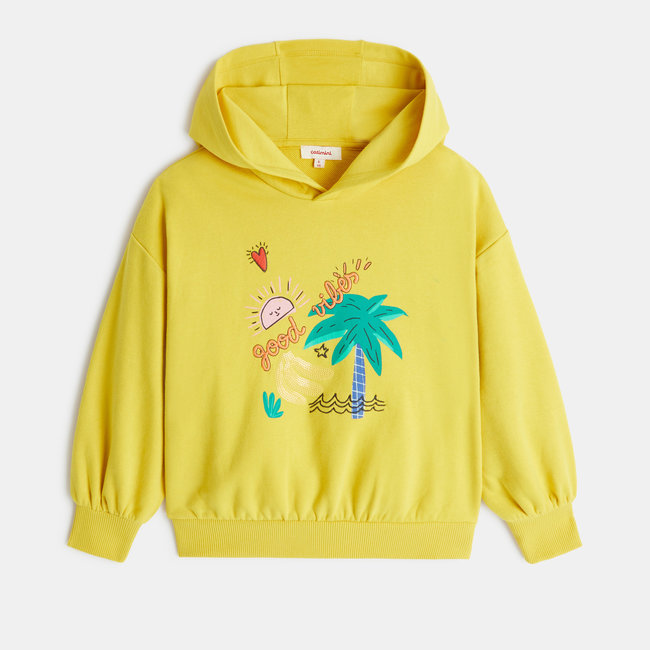 CATIMINI Girl's tropical yellow hoodie