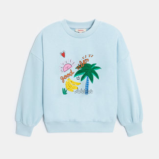 CATIMINI Girls' tropical blue sweatshirt