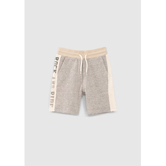 IKKS BOYS’ GREY SWEATSHIRT FABRIC BERMUDAS, BEIGE SIDE BANDS