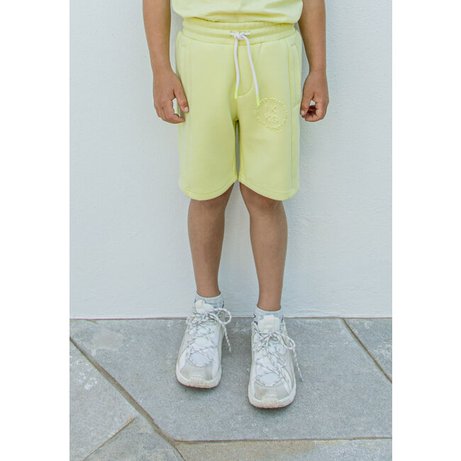 IKKS BOYS’ LIME GREEN EMBOSSED IMAGE RECYCLED BERMUDA SHORTS