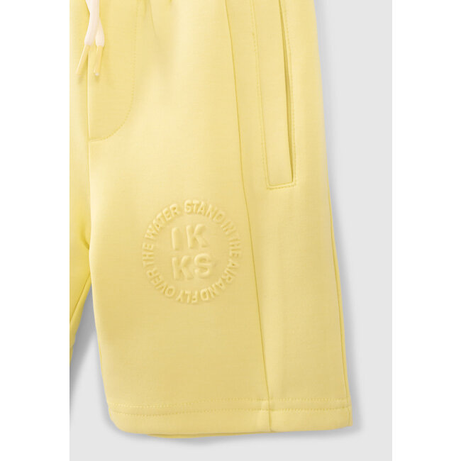 IKKS BOYS’ LIME GREEN EMBOSSED IMAGE RECYCLED BERMUDA SHORTS
