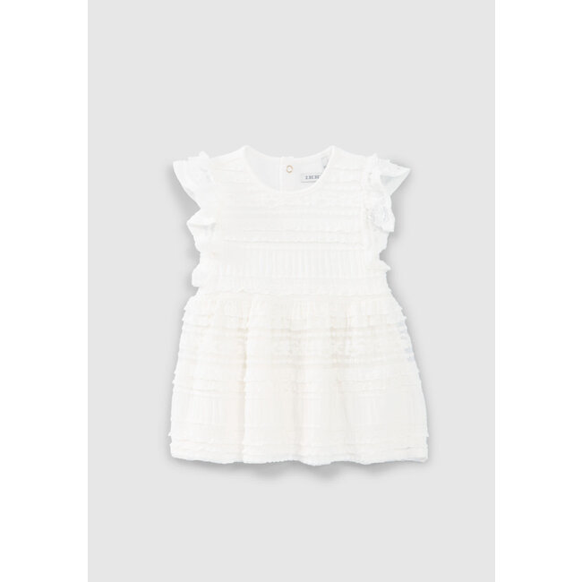 IKKS GIRLS’ OFF-WHITE OCCASION DRESS WITH LACE