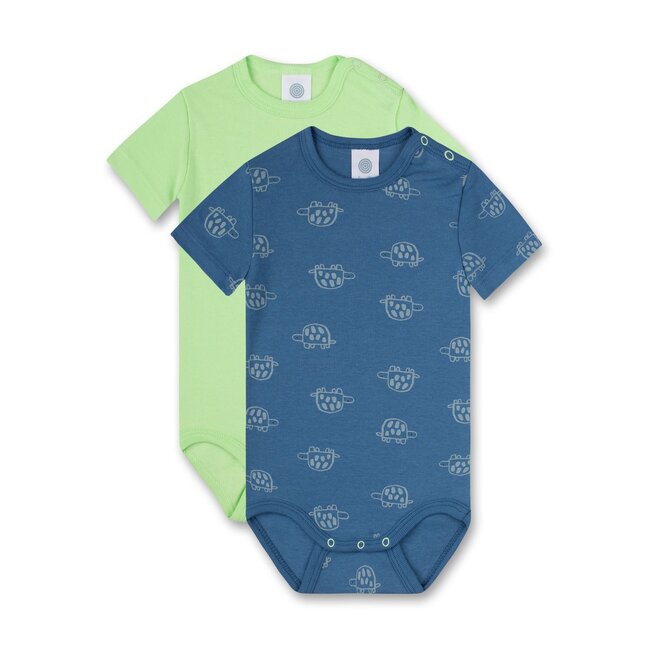 SANETTA Body short sleeve (twin pack) blue and green