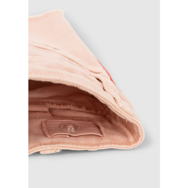 IKKS GIRLS’ PINK DENIM SHORTS WITH STRIPED BRAID DOWN SIDES