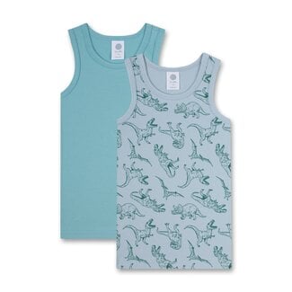 SANETTA Boys Undershirt (Double Pack) green/blue