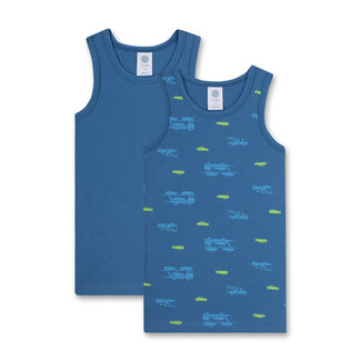 SANETTA Boys Singlet (Twin Pack) Blue