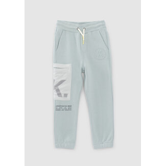 IKKS BOYS’ AQUA GREEN JOGGERS WITH NYLON CHEQUERED POCKET