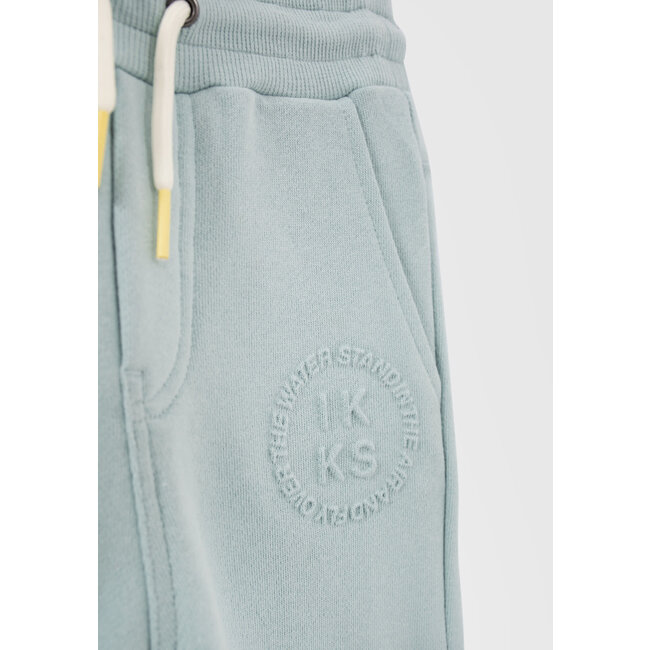 IKKS BOYS’ AQUA GREEN JOGGERS WITH NYLON CHEQUERED POCKET