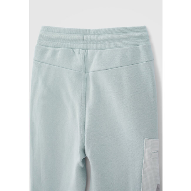 IKKS BOYS’ AQUA GREEN JOGGERS WITH NYLON CHEQUERED POCKET