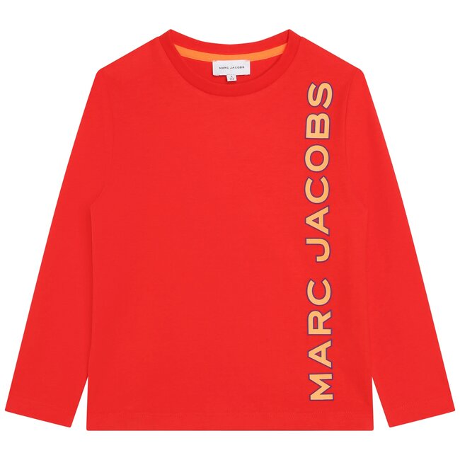 BRIGHT RED LOGO LONG SLEEVE T-SHIRT | Marc Jacobs Canada - Kidz