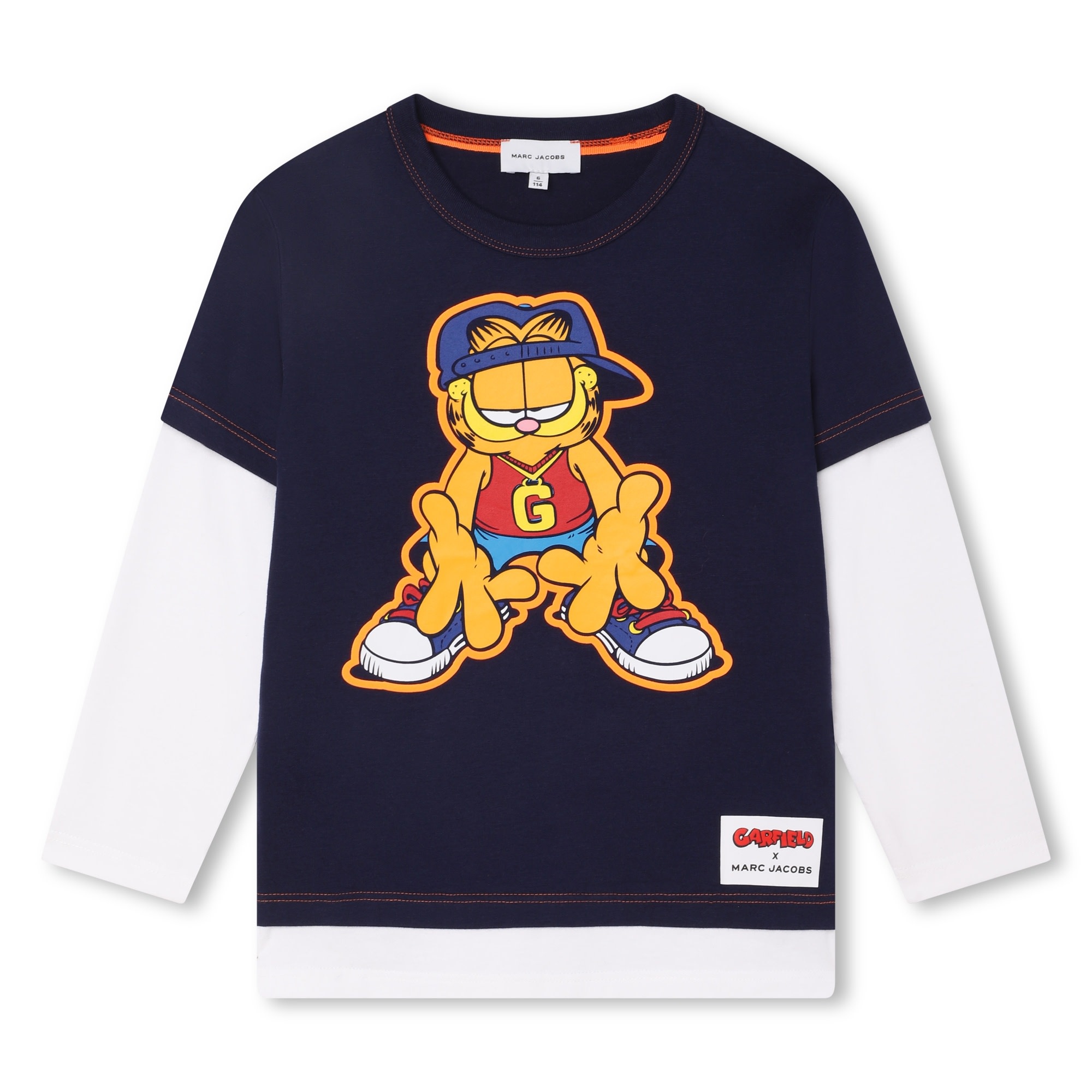 NAVY GARFIELD LONG SLEEVE T-SHIRT | Marc Jacobs Canada - Kidz