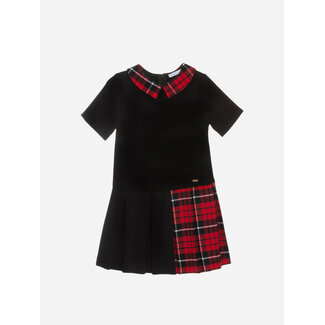 PATACHOU DRESS KIDS GIRL RED TWIST - BLACK