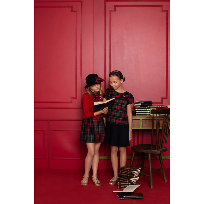 PATACHOU HAT KIDS GIRL TARTAN - MARINE