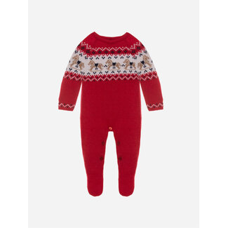 PATACHOU BABYGROW NEWBORN TARTAN-RED