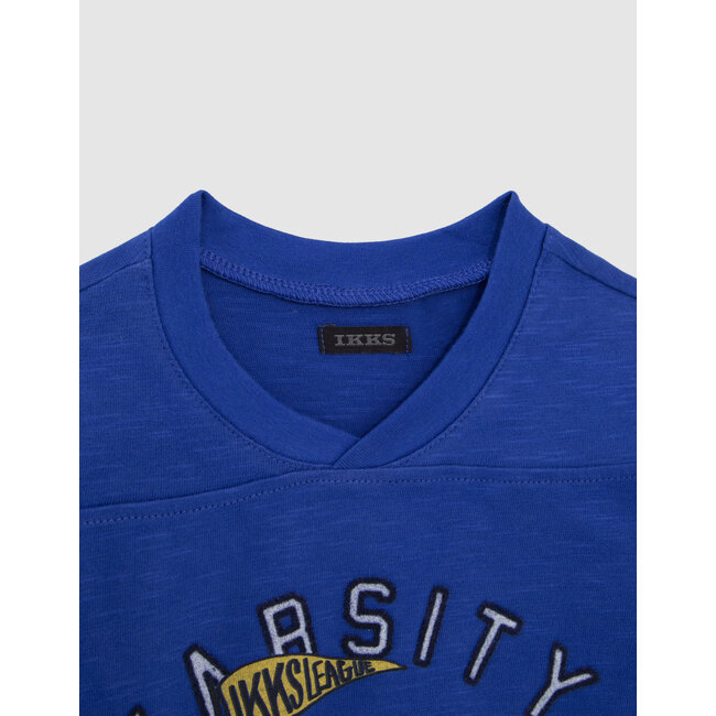 IKKS BOYS’ ELECTRIC BLUE BULLDOG IMAGE ORGANIC COTTON T-SHIRT