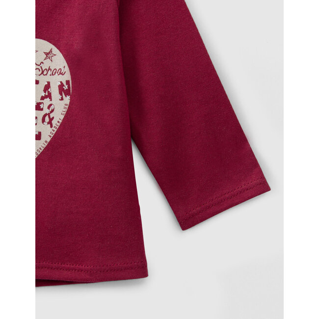 IKKS BABY GIRLS’ BURGUNDY HEART-APPLE ORGANIC COTTON T-SHIRT