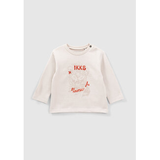 IKKS BABY BOYS’ BEIGE FLOCKED LETTER & TIGER T-SHIRT