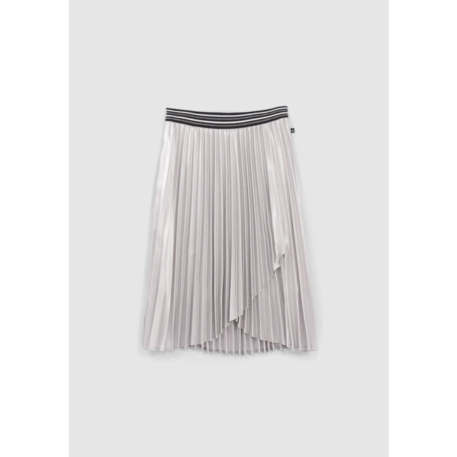 IKKS GIRLS’ SILVER ASYMMETRIC PLEATED SKIRT