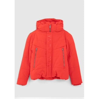 IKKS BOYS’ RED PADDED JACKET WITH TONE-ON-TONE MARKING