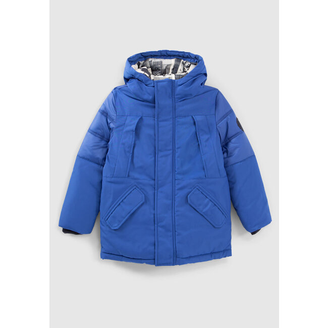 IKKS BOYS’ ELECTRIC BLUE QUILTED DETAIL PARKA