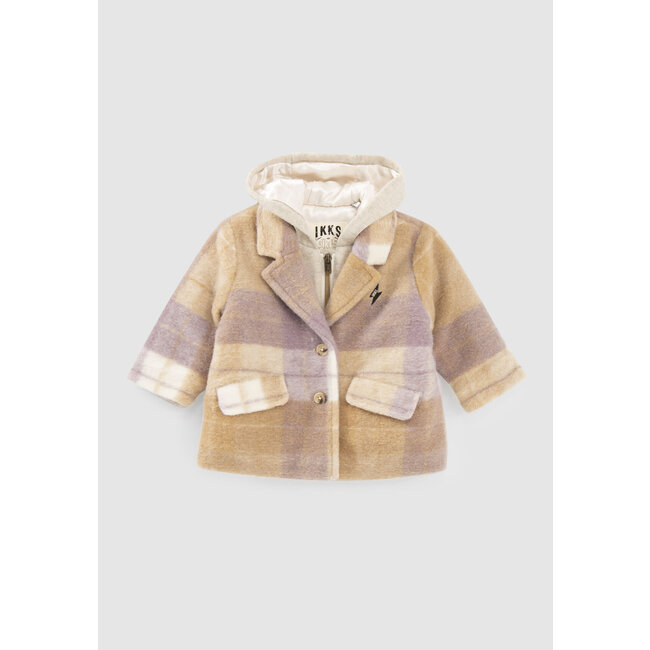 IKKS BABY GIRLS’ VIOLET CHECK COAT