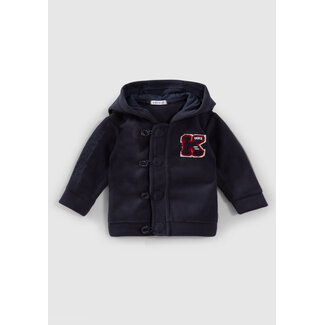 IKKS BABY BOYS’ NAVY FLEECE HOODED CARDIGAN