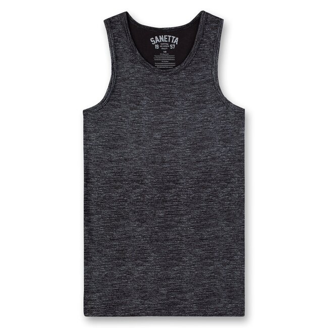 SANETTA Boys shirt w/o sleeeves allover super black