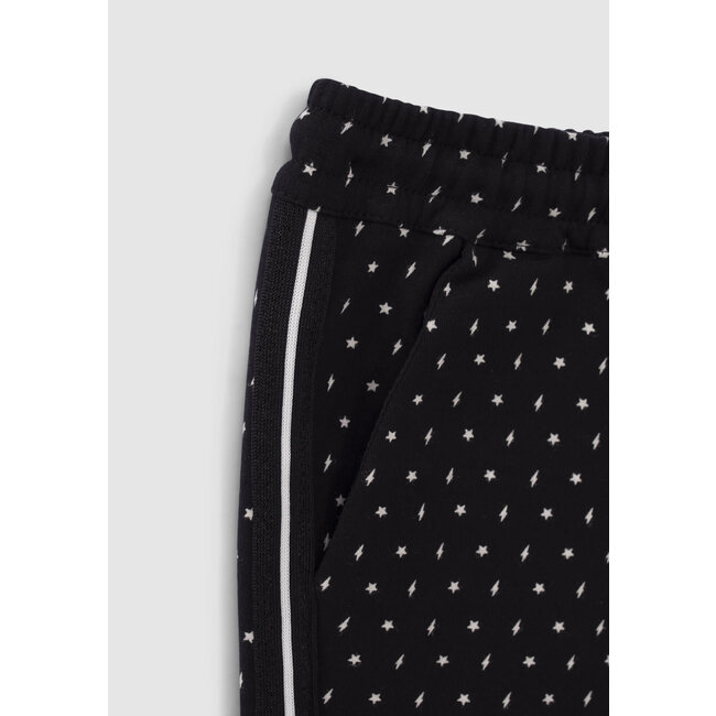 IKKS GIRLS’ BLACK JOGGERS WITH LIGHTNING STAR PRINT