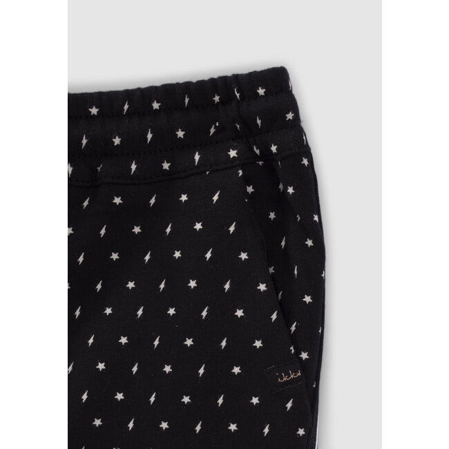 IKKS GIRLS’ BLACK JOGGERS WITH LIGHTNING STAR PRINT