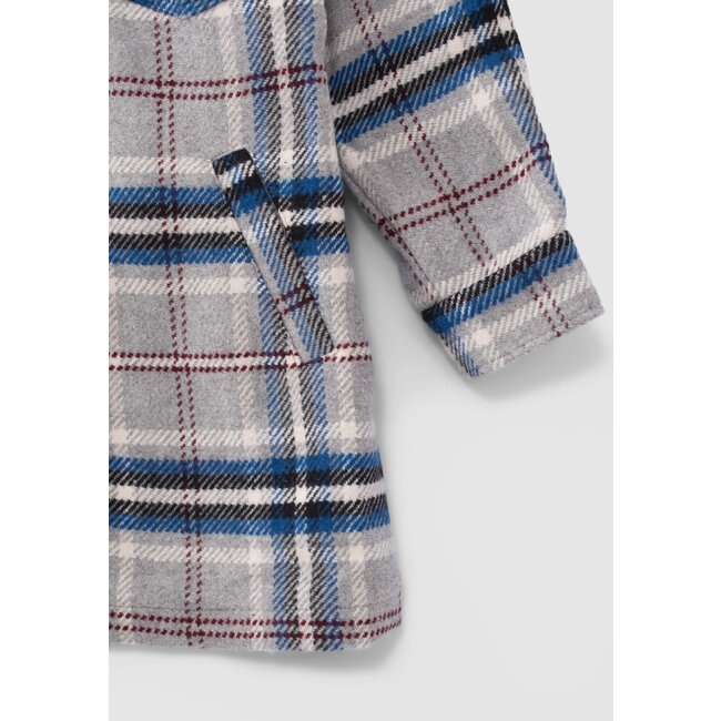IKKS GIRLS’ GREY, BLUE, BLACK, ECRU CHECK COAT