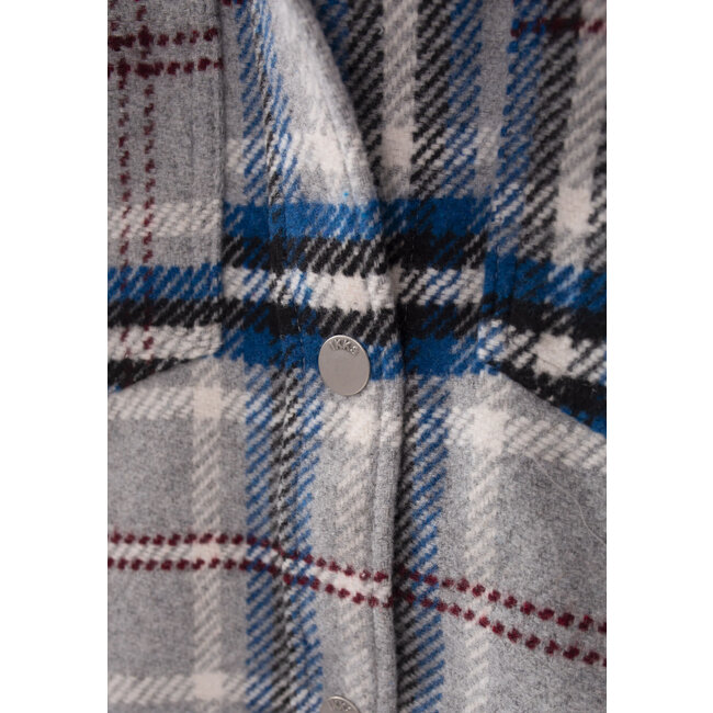 IKKS GIRLS’ GREY, BLUE, BLACK, ECRU CHECK COAT