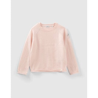 IKKS GIRLS’ PINK WOOL & CASHMERE KNIT SWEATER, LIGHTNING DETAIL