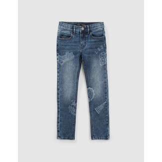 IKKS BOYS’ BLUE SLIM JEANS WITH PRINT