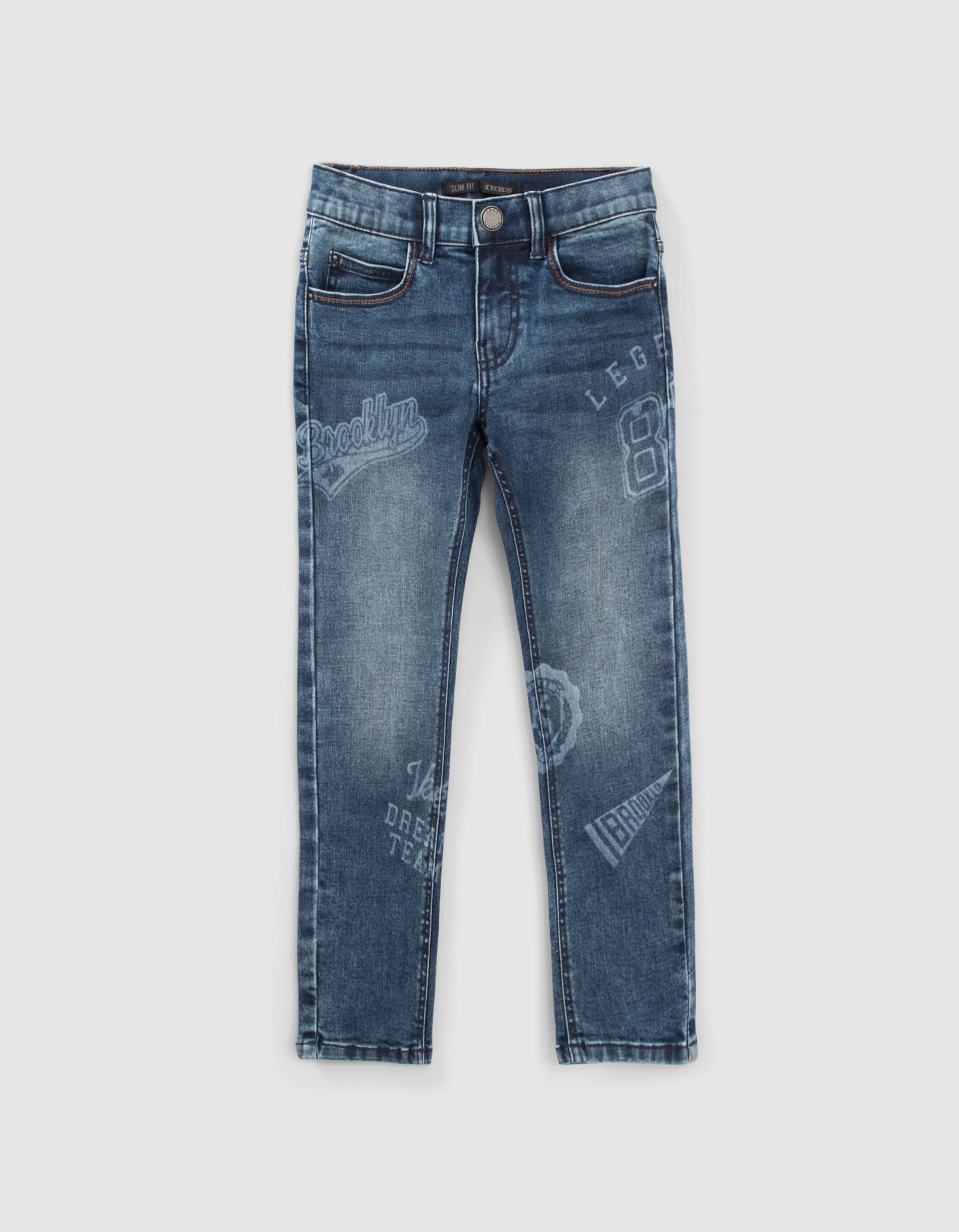 BOYS' BLUE SLIM JEANS WITH PRINT IKKS Canada Kidz Global