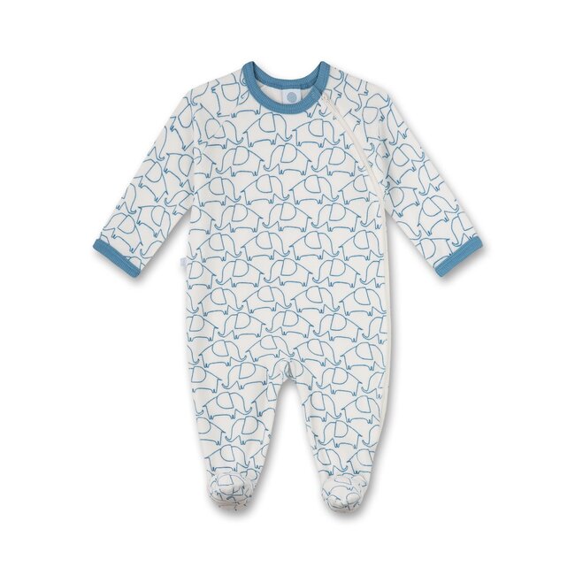 SANETTA Boys white pebble elephant jumpsuit