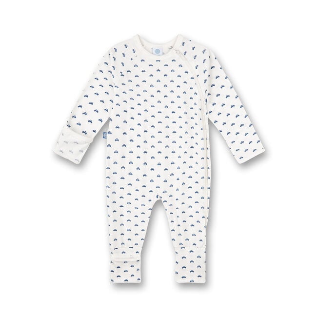 SANETTA Baby boys' overall white car all-over