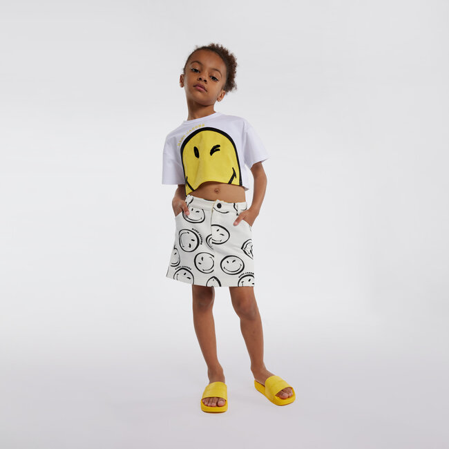 THE MARC JACOBS GIRLS IVORY SMILEFACE SHORTS