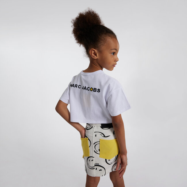 THE MARC JACOBS GIRLS IVORY SMILEFACE SHORTS