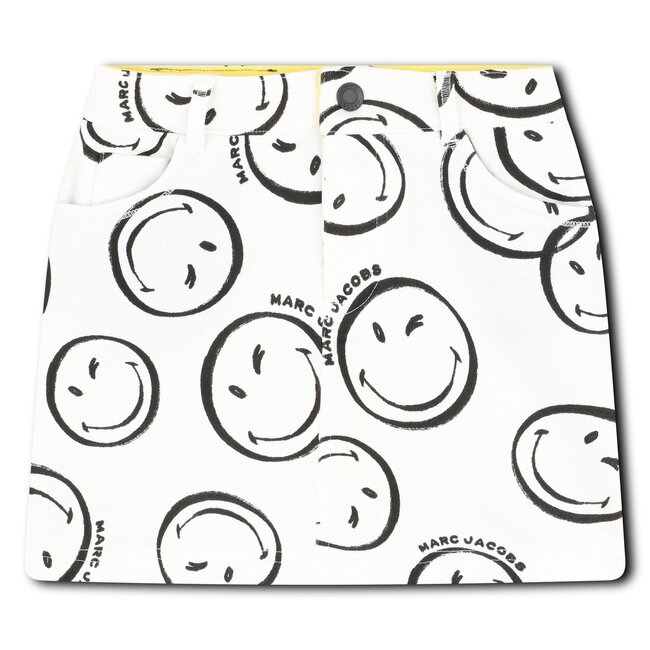 THE MARC JACOBS GIRLS IVORY SMILEFACE SHORTS