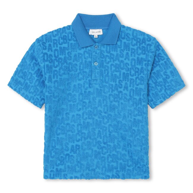 THE MARC JACOBS BOYS ELECTRIC BLUE TERRY SHORT SLEEVE POLO