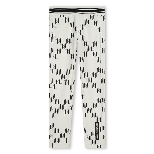 BOYS BEIGE/BLACK SWEATPANTS W/ ALLOVER KL DIAMOND MONOGRAM - Kidz