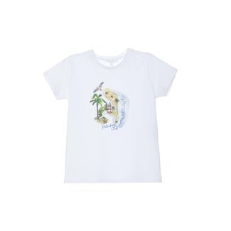 PATACHOU T-SHIRT MINI BOY SWIMWEAR-WHITE