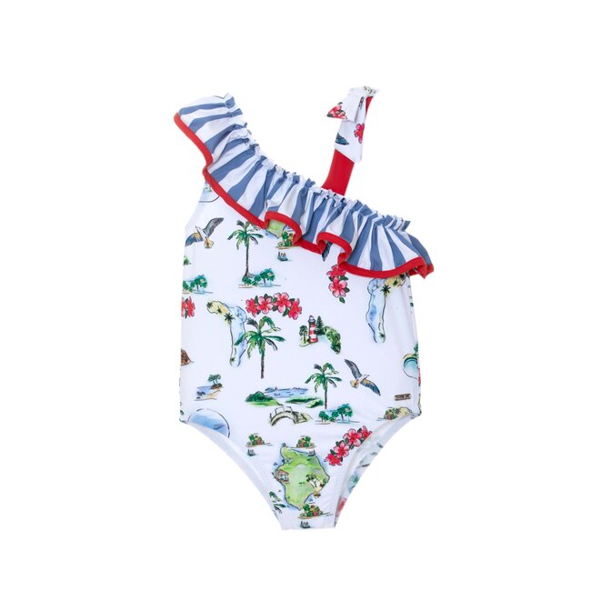 PATACHOU SWIMSUIT SWIMWEAR GIRL-MARINE PRINT S24-35