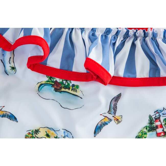 PATACHOU SWIMSUIT SWIMWEAR GIRL-MARINE PRINT S24-35