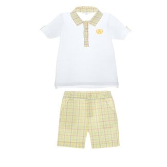 PATACHOU SET (POLO+SHORTS) MB CITY-YELLOW CHECK S24-46